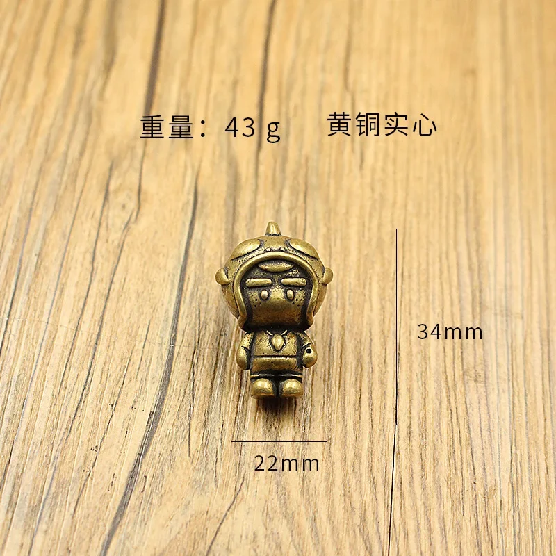 Твердая латунь мультяшный маленький медный человечек металлическая фигурка
