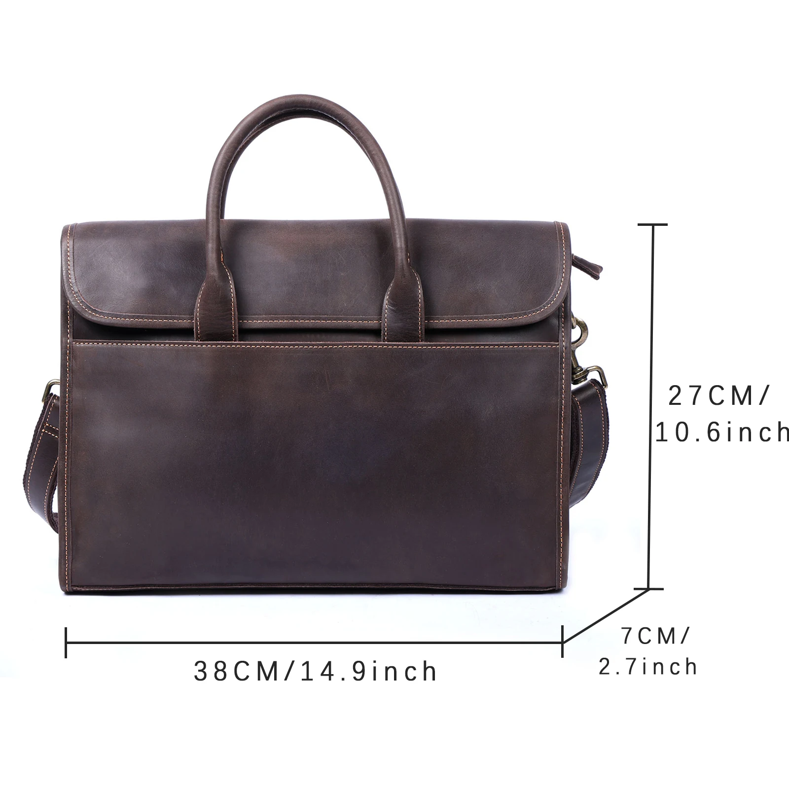 Мужской винтажный портфель из натуральной кожи