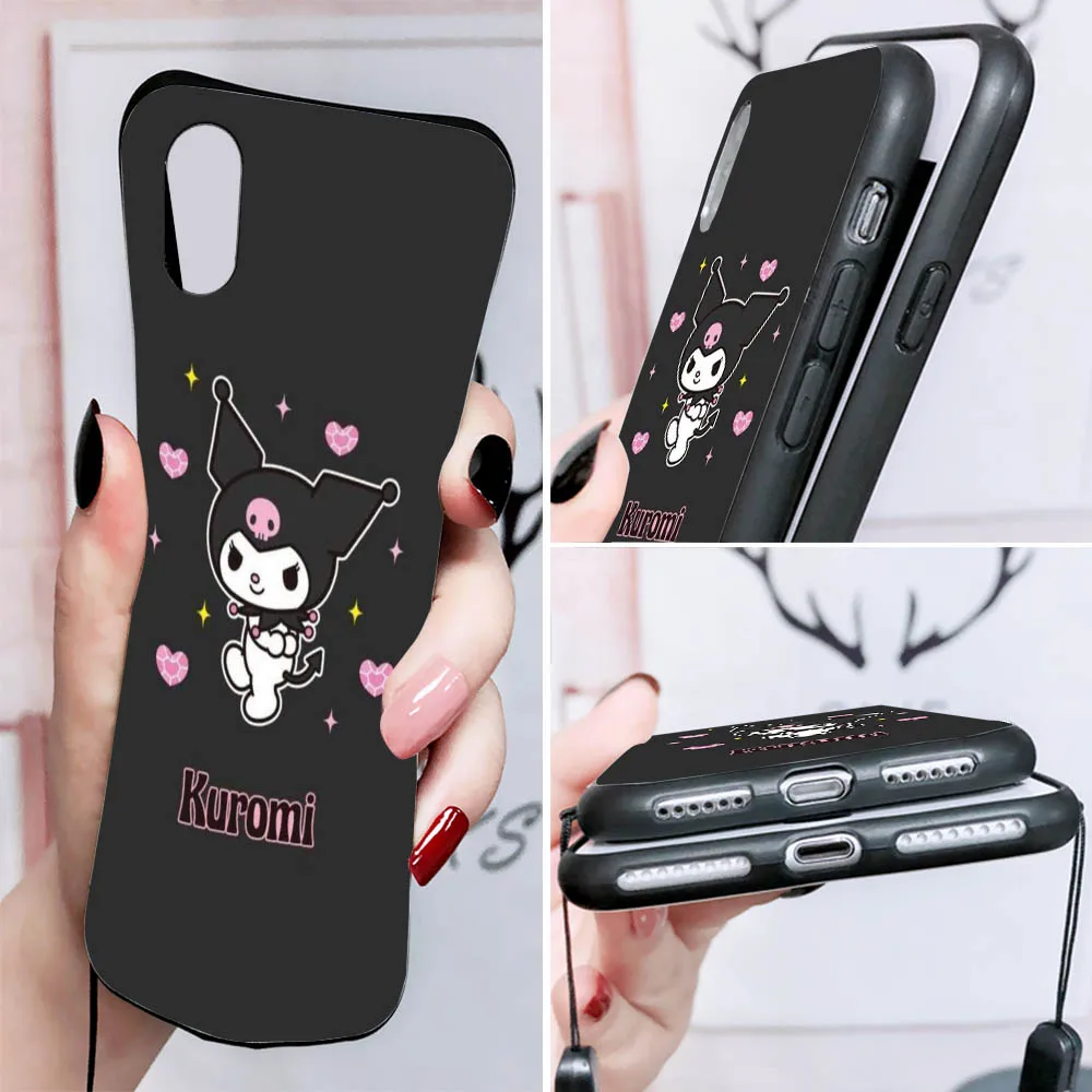 Чехол Kuromi для Samsung J2 Prime J4 Plus J6 Core J7 J8 S7 Edge S8 S9 Pro черный чехол телефона