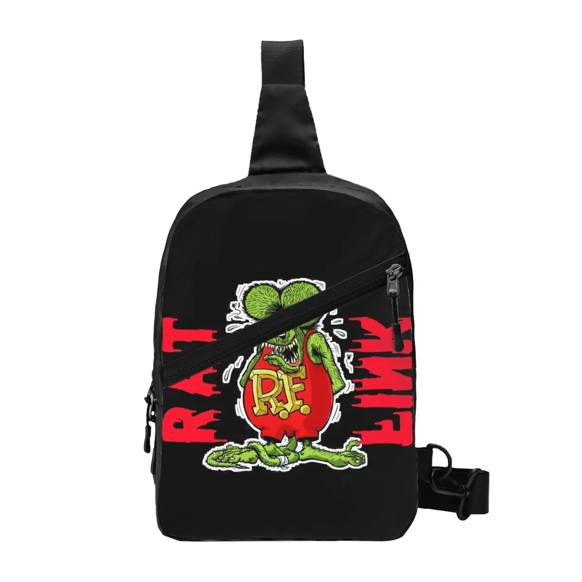 

Fashion Rat Fink Sling Crossbody Backpack Men Comic Cartoon Shoulder Chest Bag for Hiking