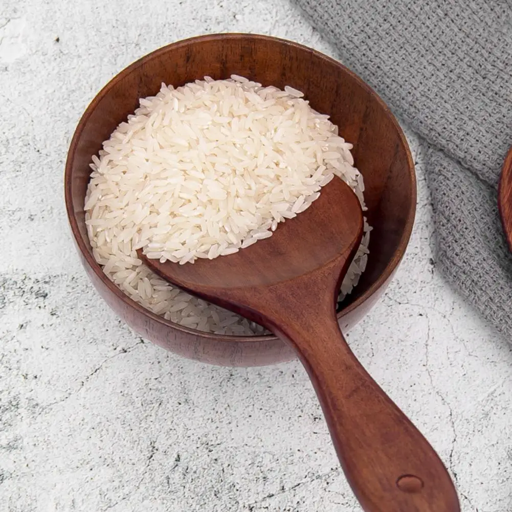 

Useful Rice Spoon Solid Spoon Eco-friendly Wood Texture Rice Spoon Serve Rice