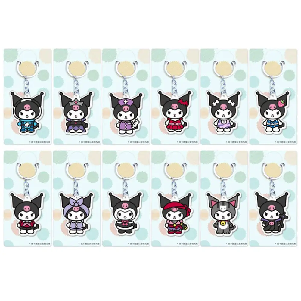 

Cute Cartoon Sanrio Kuromi Kawaii Girl Heart Double-Sided Acrylic Keychain Creative Diy Bag Pendant Phone Shell Jewelry Gift Toy