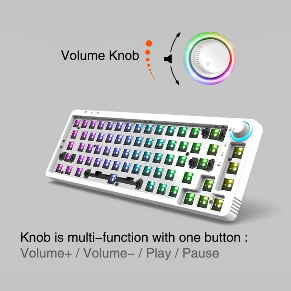 KF068 TM680 Mechanical Keyboard Kit Hot Swap Customized Knob 68Keys 60% RGB Wireless Bluetooth For Cherry Gateron Kailh Switches