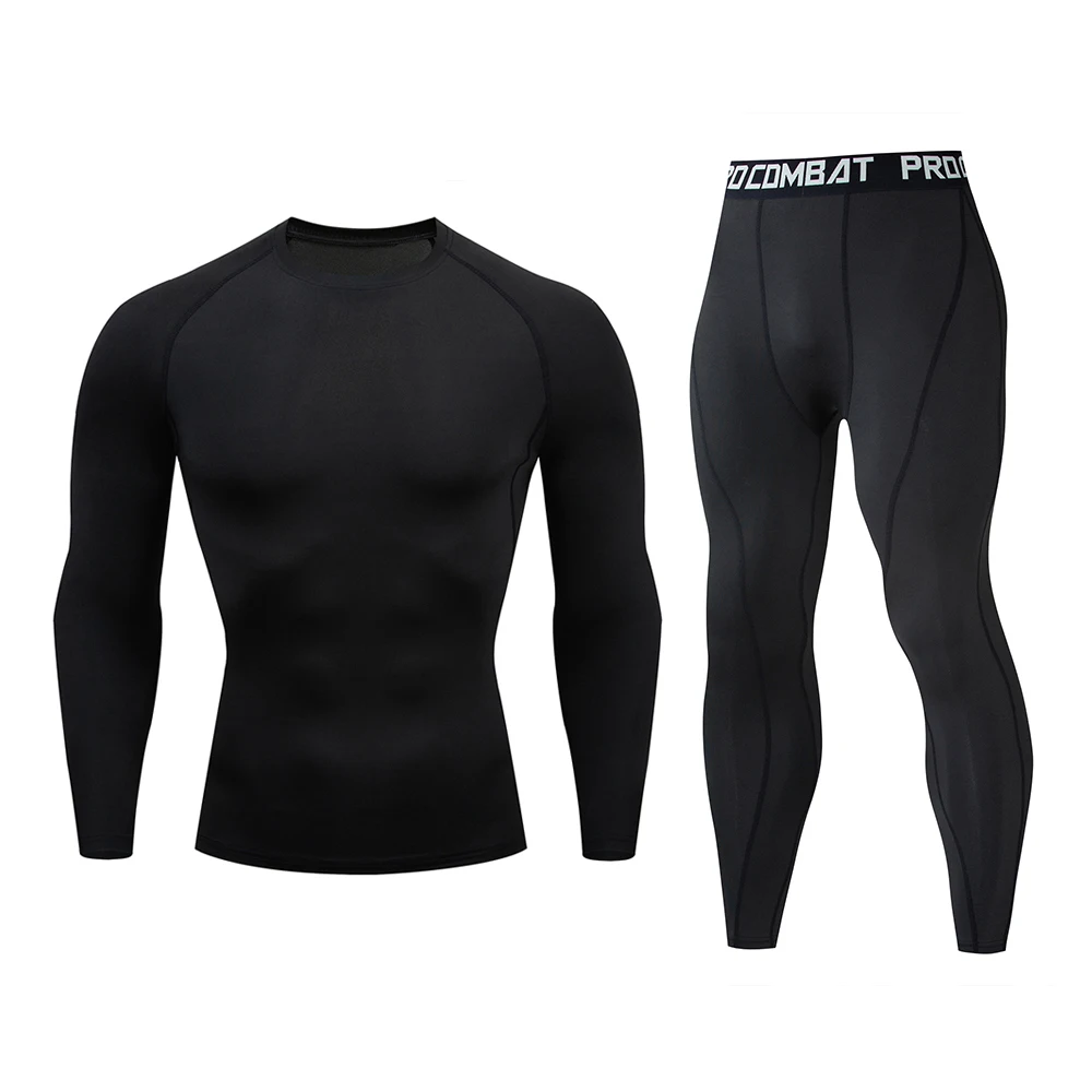 

Men's Running Set Gym Jogging Compression Sportswear MMA Fitness Quick-Dry Tights Track Suit Jogger Sport Jersey Male Rashgard