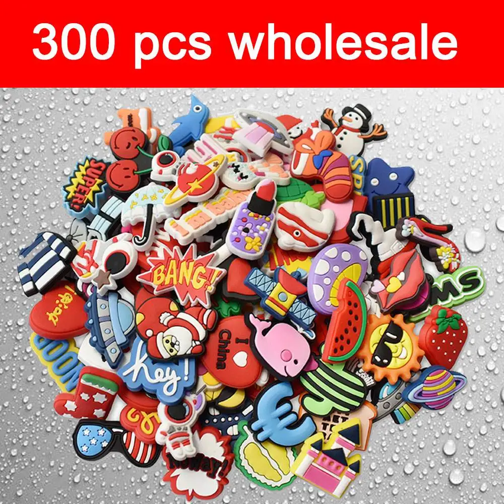 

Shoe Charms Wholesale Decorations for Crocs Accessories 300 Pack Random Pins Boys Girls Kids Women Christmas Gifts Party Favors