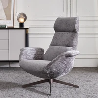 italian single leather sofa chair senior rich velvet living room study rose brushed tripod rotating lazy leisure chair