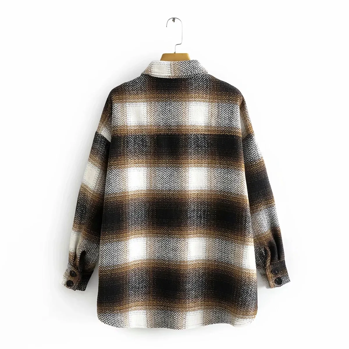 Новинка Женская Высококачественная стильная рубашка на пуговицах в клетку по