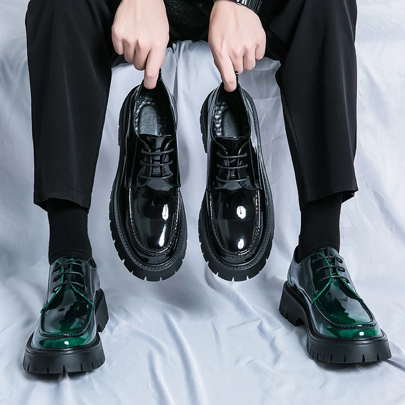 Мужская повседневная одежда Кожаные туфли дерби Высококачественная рабочая