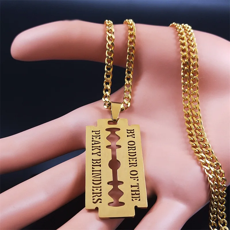 Ожерелье с подвеской в виде лезвия бритвы для женщин и мужчин винтажные