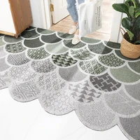 doormats entrance door rug modern cuttable silk circle geometric abstraction carpet pvc material water absorbing floor mat