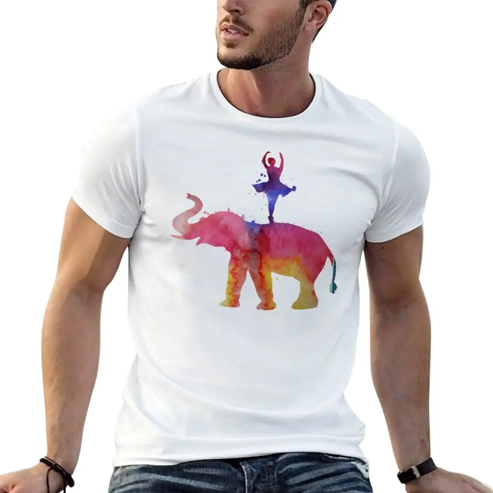 Футболка с изображением слона и балета толстовка блузка мужские хлопковые