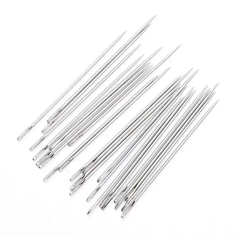 

25pcs/lot Silver Sewing Needles Large Eye Stitching Needles Large Eye Blunt Needles Hand Sewing Needle