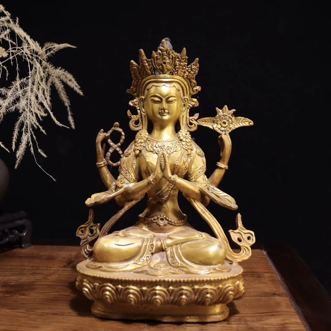 Высококачественные тибетские латунные статуи - медицина Будды и Бодхисаттвы