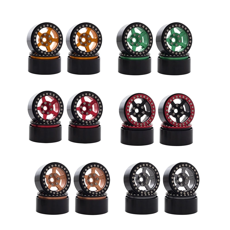 

4PCS Metal 1.9Inch Beadlock Wheel Rims Hub for 1/10 RC Crawler Car Axial SCX10 90046 AXI03007 Traxxas TRX4 MST Parts