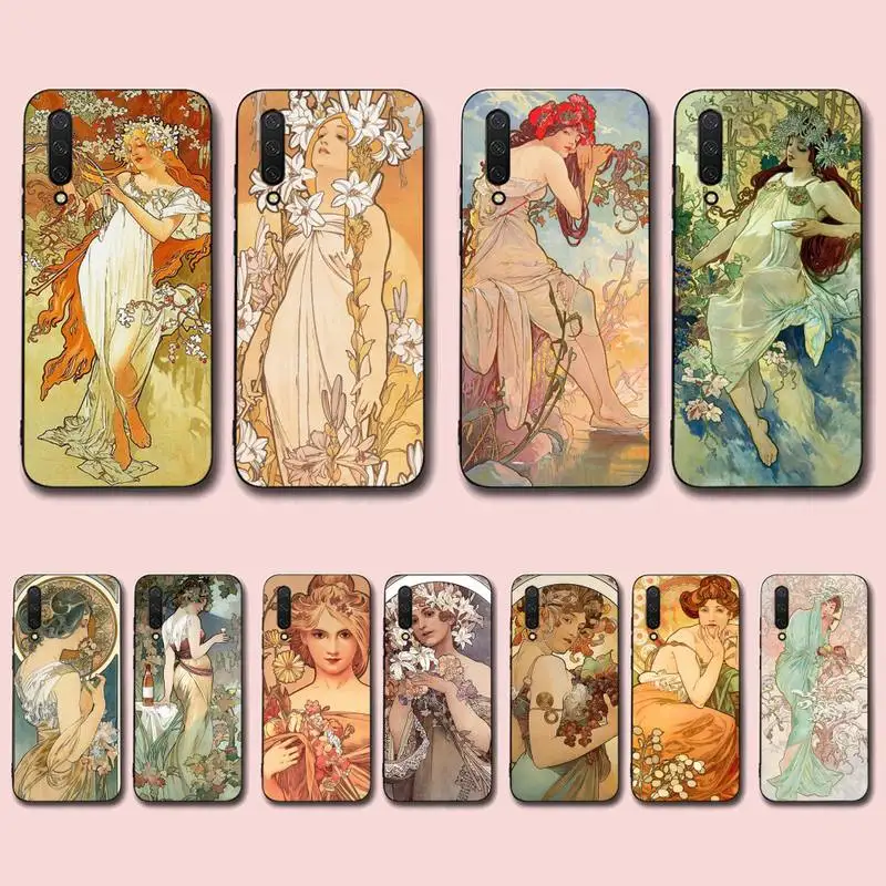 

Alphonse Mucha Phone Case for Xiaomi mi 5 6 8 9 10 lite pro SE Mix 2s 3 F1 Max2 3