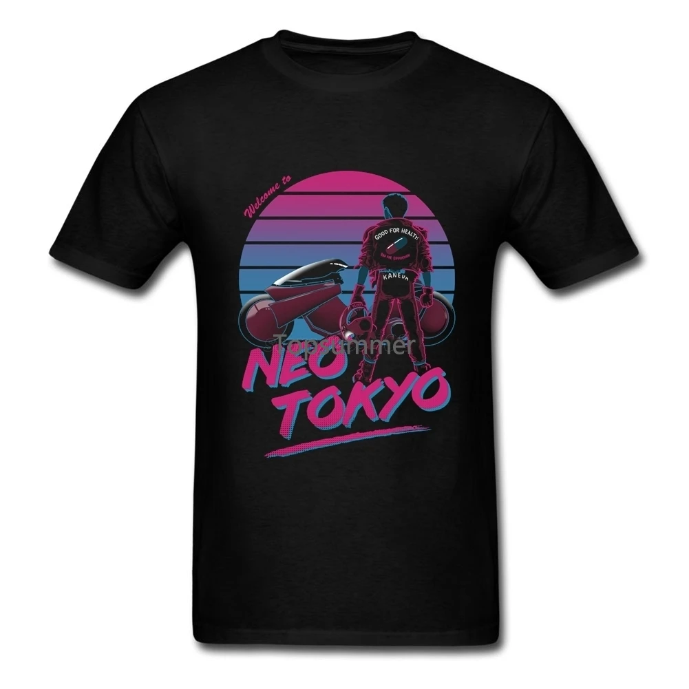 

Welcome To Neo Tokyo Men T Shirt Akira Shotaro Kaneda Motorcycle Funny T-Shirts Short Sleeve Cotton O-Neck Clothing Vaporwave