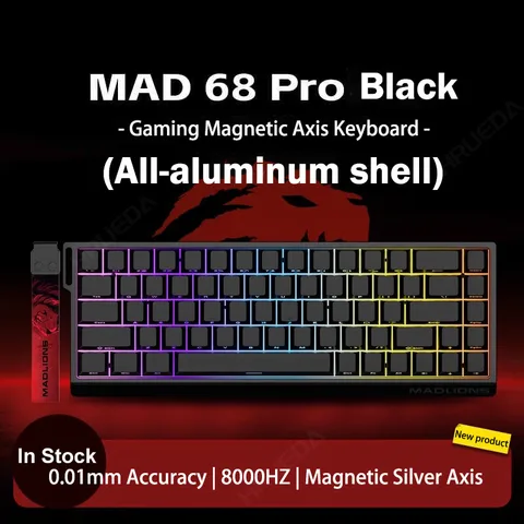 FGG Madlions Mad68HE Mad60 Pro Mad68 Pro Алюминиевая магнитная механическая клавиатура RT 0,01 мм 8K Скорость опрокидывания 128K Клавиатура со скоростью сканирования
