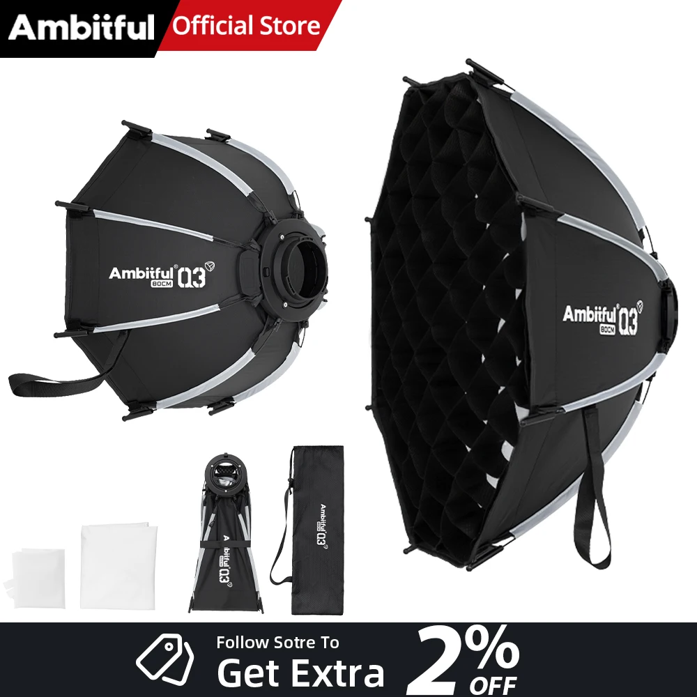 Фото Софтбокс GODOX SA-GD с креплением Q3 80 см, матовый, для вспышек GODOX ML100 BI, ML60, AD300Pro и LED-фонарей №1