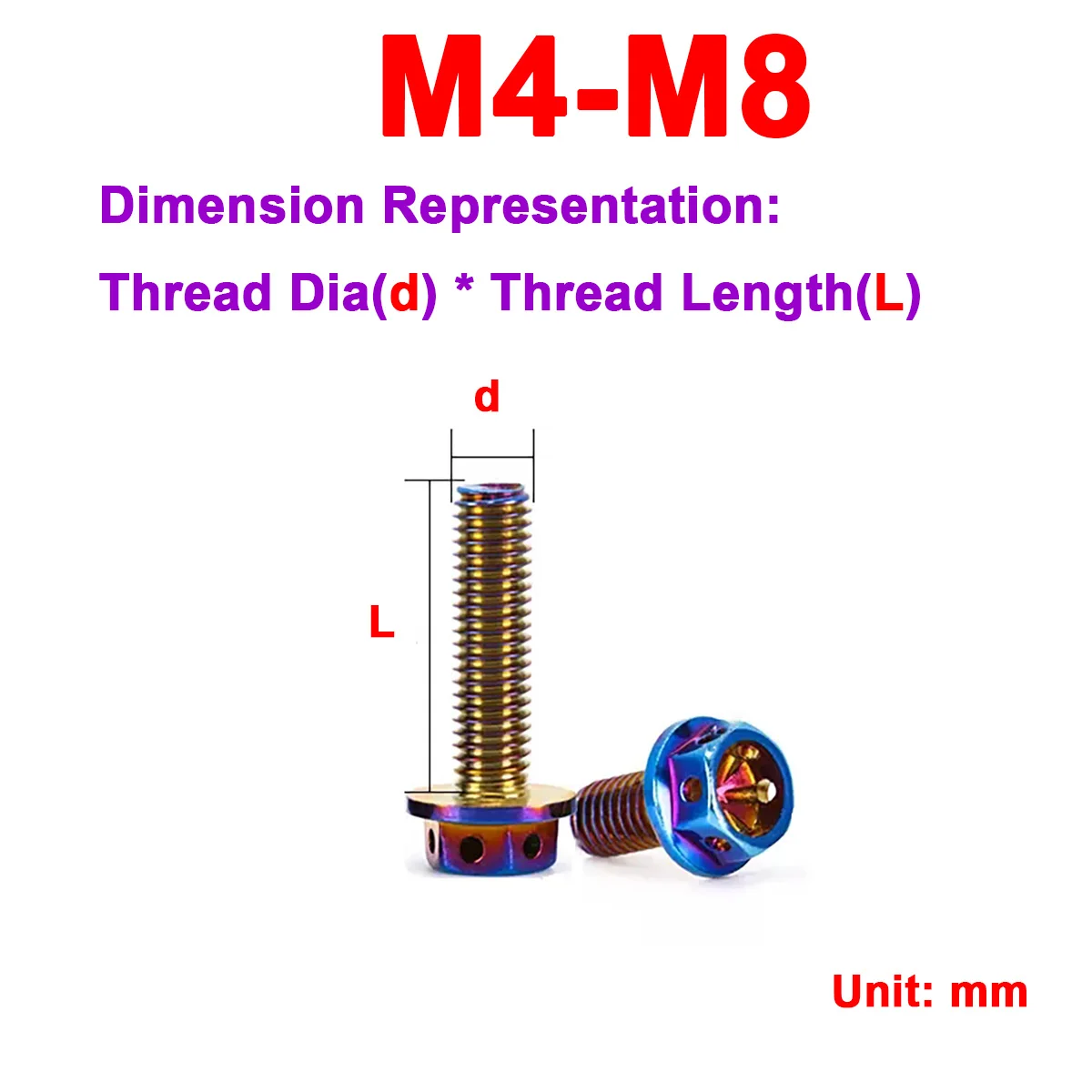 

304 Stainless Steel Outer Hexagonal Flange Hollow Bolt Motorcycle Electric Vehicle Modification Screw M4M5M6M8M10