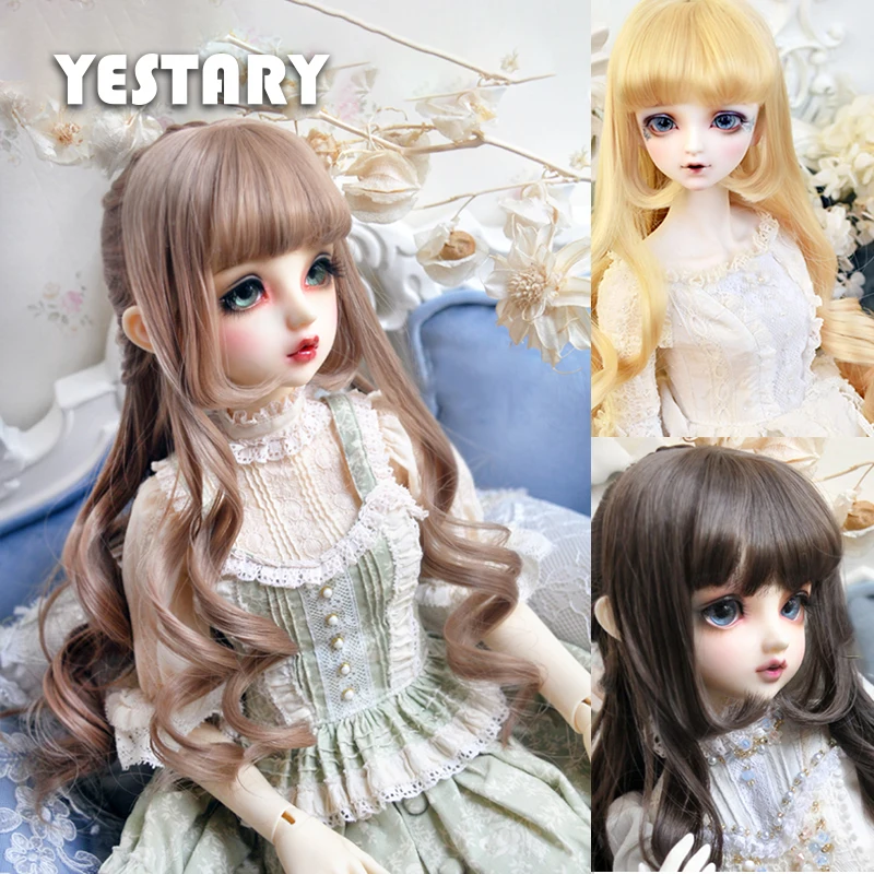 

YESTARY BJD Doll Accessorie Wig 1/3 1/4 1/6 Tress For Dolls High Temperature Silk Long Hair Large Wavy Curls Bangs Wig Gift Girl
