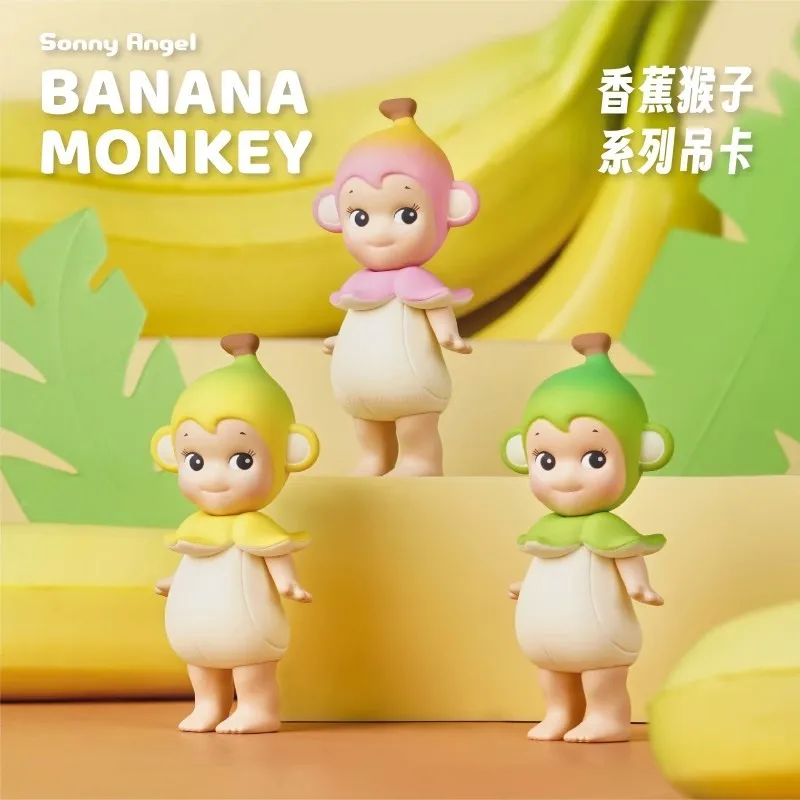 

Banana Monkey Sonny Angel Series Elevator Kawaii Cute Anime Action Figurine Designer Toys Model Birthday Designer Doll Gift