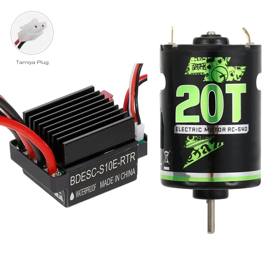 Щеточный мотор 320A ESC + 540 щеточный мотор 20T 27T 35T 45T для радиоуправляемого автомобиля 1/10 Axial SCX10 90046 Traxxas TRX4 D90 HSP Tamiya Redcat HPI