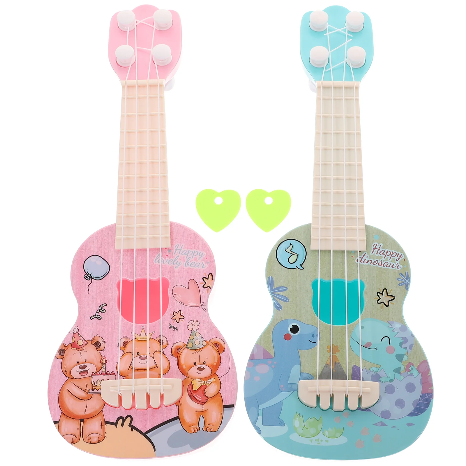 

2 Pcs Ukulele Toy Kids Musical Instrument Toddler Beginner Mini Guitar Boys Plastic