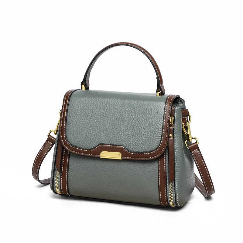 

2022New Genuine Leather Women Flap Handbag Solid Crossbody Bags