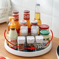 1pc 360%c2%b0 rotating spice rack organizer seasoning holder pantry cabinet turntable kitchen storage tray home supplies for bathroom