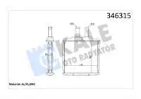 

346315 радиатор нагревателя для LACETTI