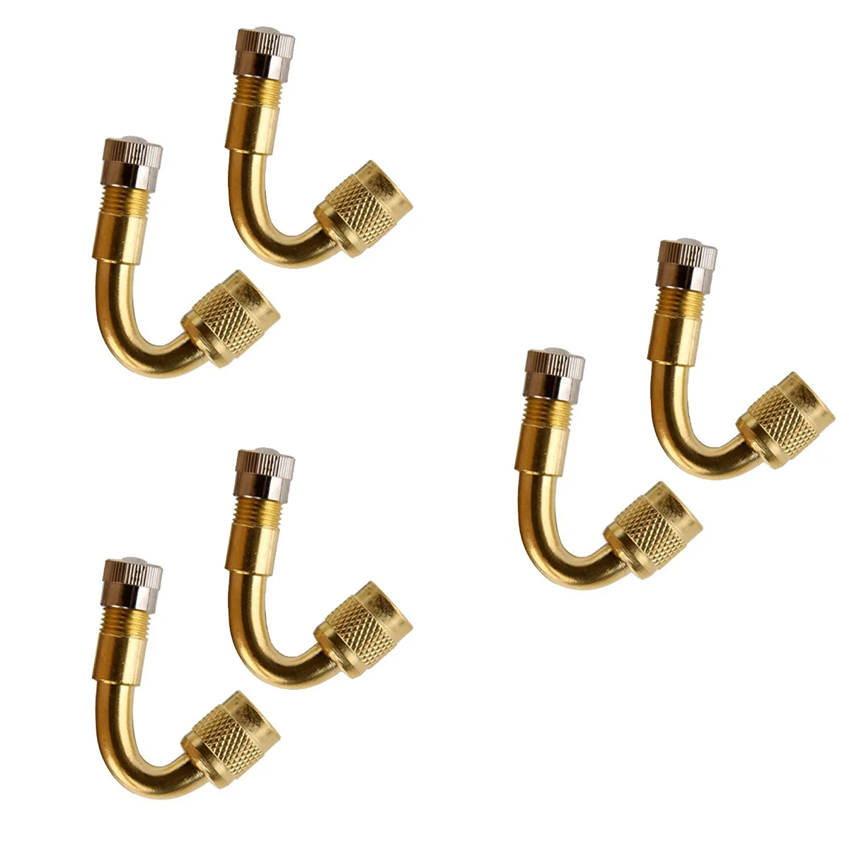 

6 Pcs 45 Degree Angled Car Motorcycle Scooter Bike Universal Schrader Stem Extension Adapter (Yellow)