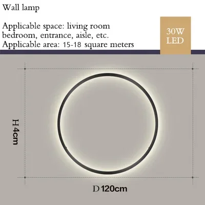 Современная простая круглая светодиодная настенная лампа, круглая Скандинавская лампа для украшения дома, гостиной, спальни, праздничное бра