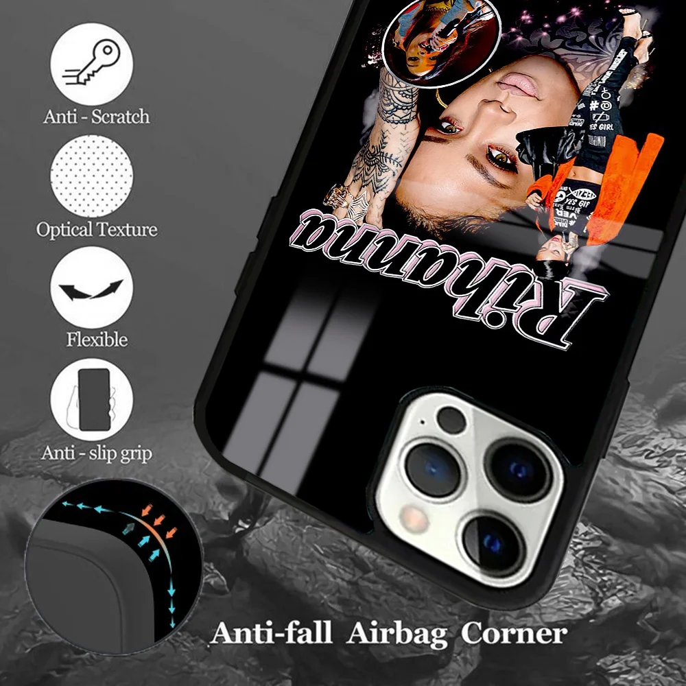 Чехол для телефона R-Rihanna Singer IPhone 16 15 14 13 12 11 Pro Max Plus Mini Magsafe Mirror беспроводной
