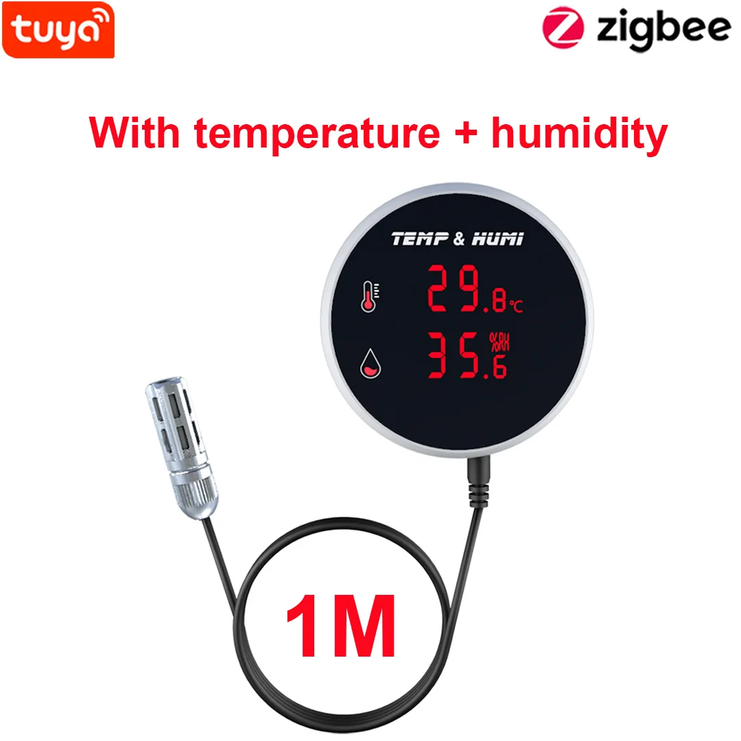 

Умный гигрометр Tuya Zigbee, термометр с внешней температурой, зарядкой через USB или перезаряжаемой батареей