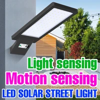 led solar street light outdoor garden lamp waterproof spotlights for exterior balcony with motion sensor solar panel floodlight