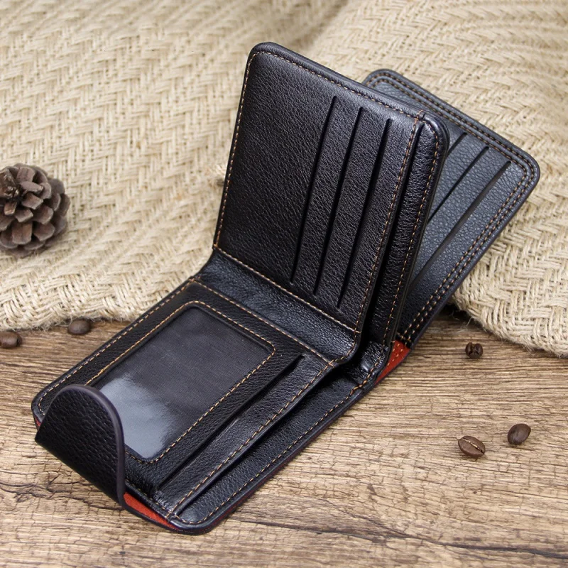 Fashion Short Wallet For Men Multiple Card Holder Trend Cartoon Coin Wallet Business PU Leather Male Money Clip Small Purse