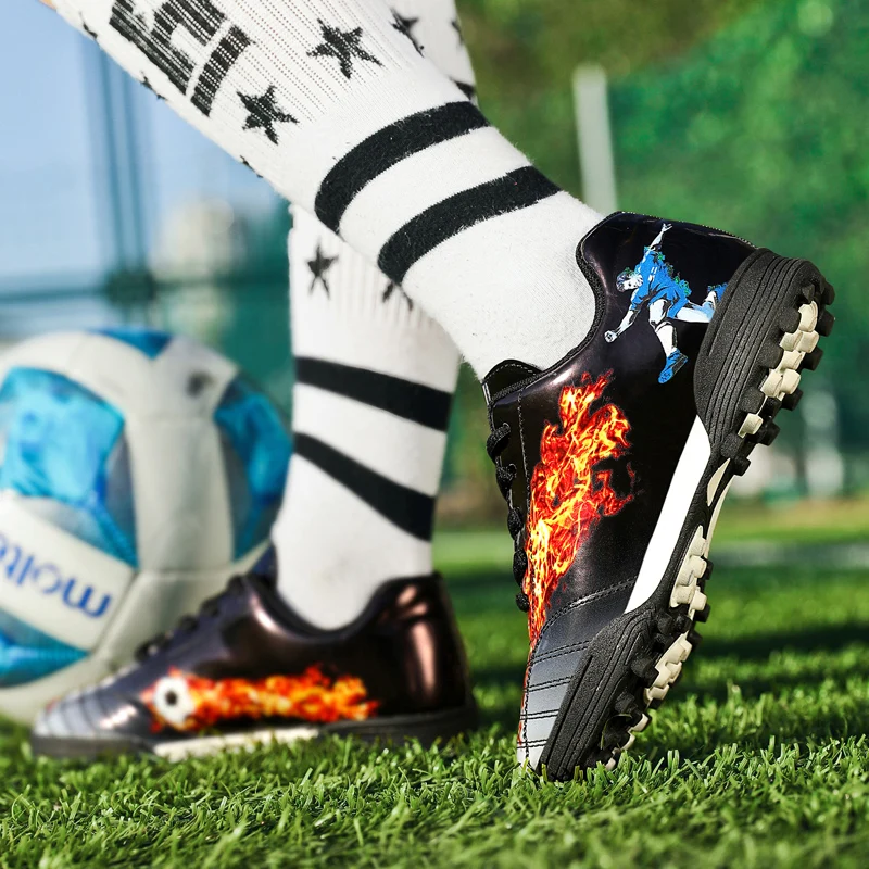 Children's Youth Professional Long Nail Soccer Shoes Adult Broken Nail Soccer Shoes Student Large Size Training Shoes 31-45#