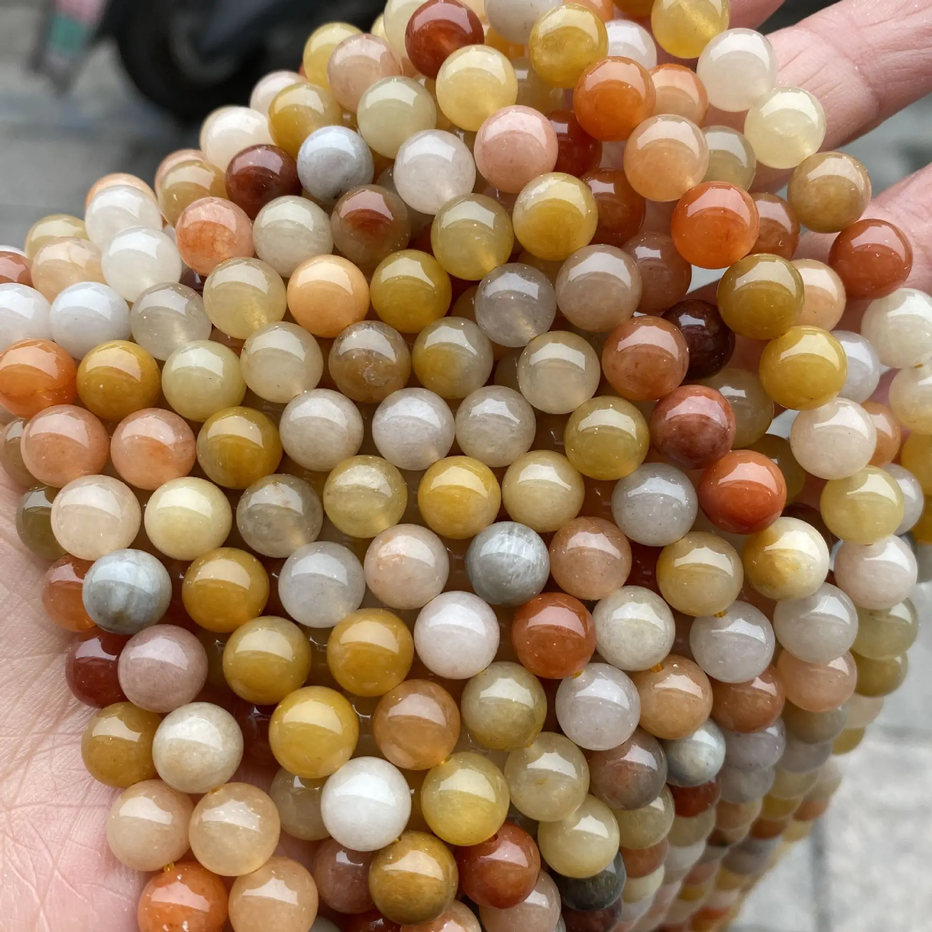 

Jade Beads for DIY Bracelets - 8/10mm Smooth Round Stone for ,Necklace, and Ring Jewelry Making Projects