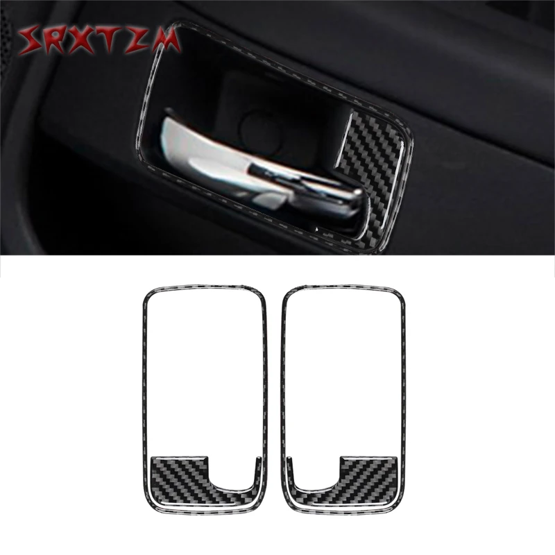 

Carbon Fiber Car Interior Door Armrest Handle Cover Trim Door Bowl Frame Sticker For Dodge Challenger 2008-2014 accessories