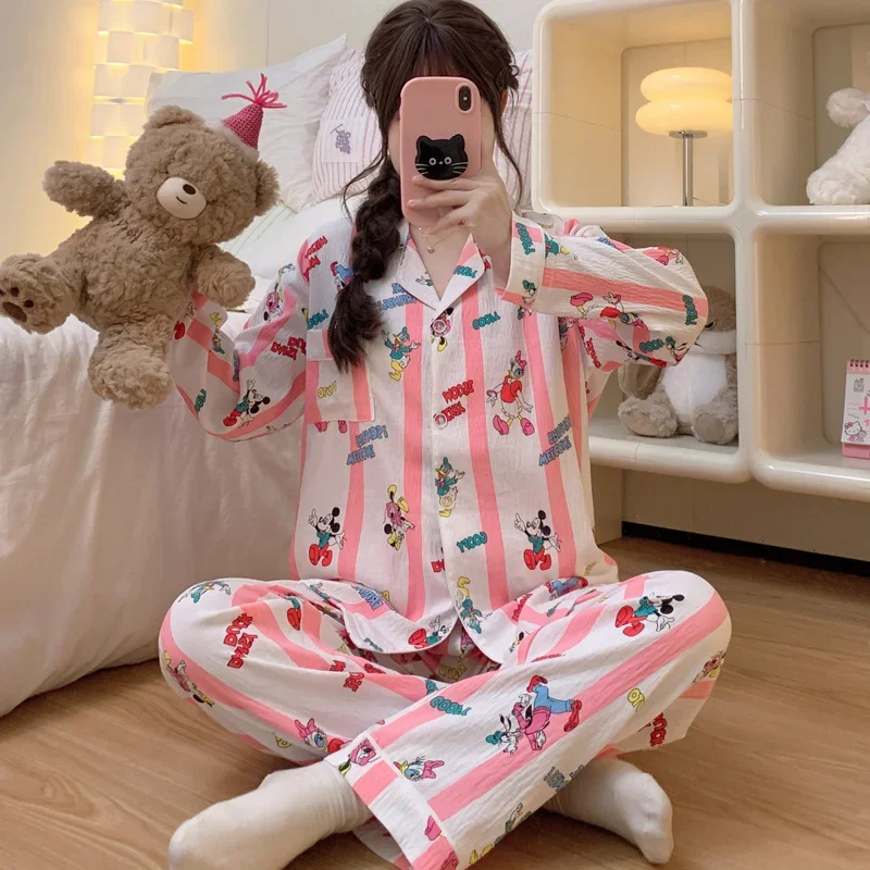 Микки Мяомяо дом весенние новые пижамы мультфильм милая домашняя одежда дышащие