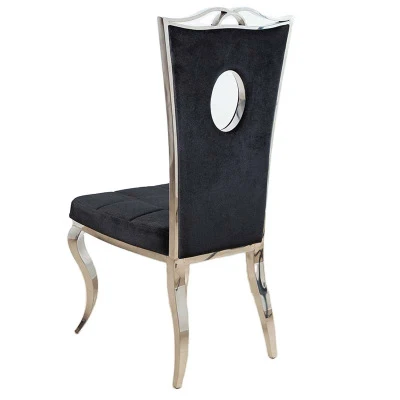 Silver Chrome Finish Lounge High Back Simple Restaurant Nordic Wedding Banquet