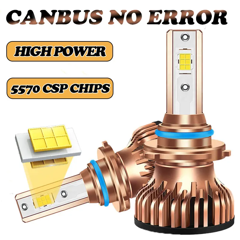 Turbo H7 Светодиодные фары Лампа Canbus H4 H1 H11 9005 HB3 9006 HB4 H8 H9 9012 6500K Автомобильные дальнего