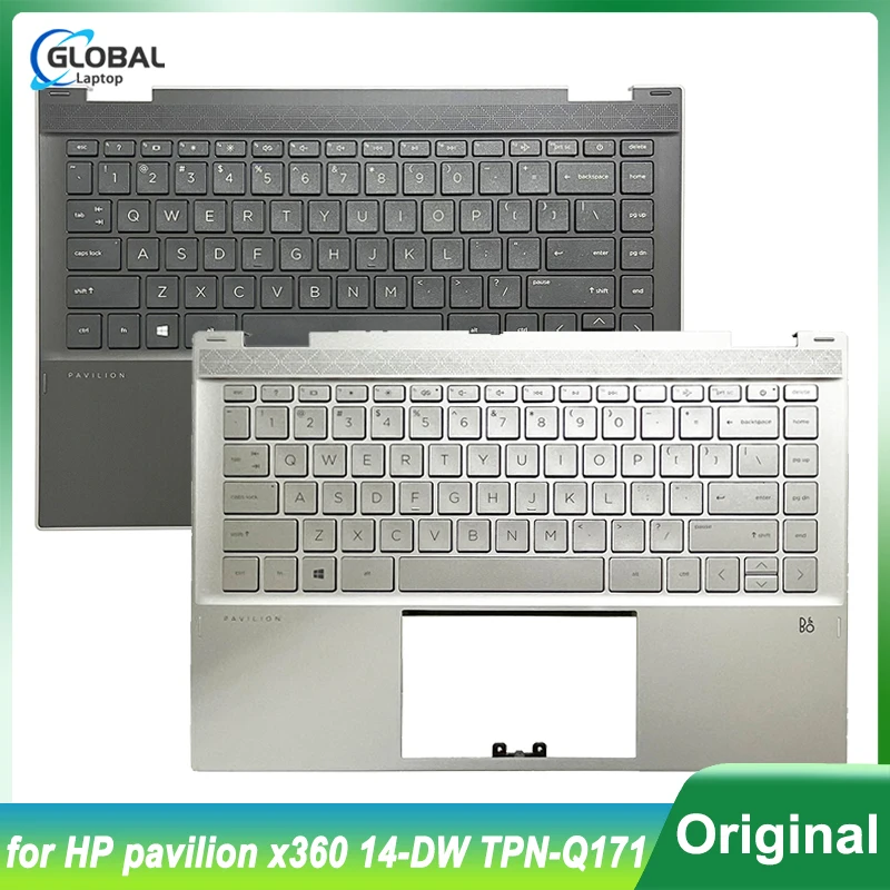 New for HP pavilion x360 14-DW TPN-Q171 US Keyboard Laptop Palmrest Upper Cover replacement keyboard US L96518-001 L96530-001