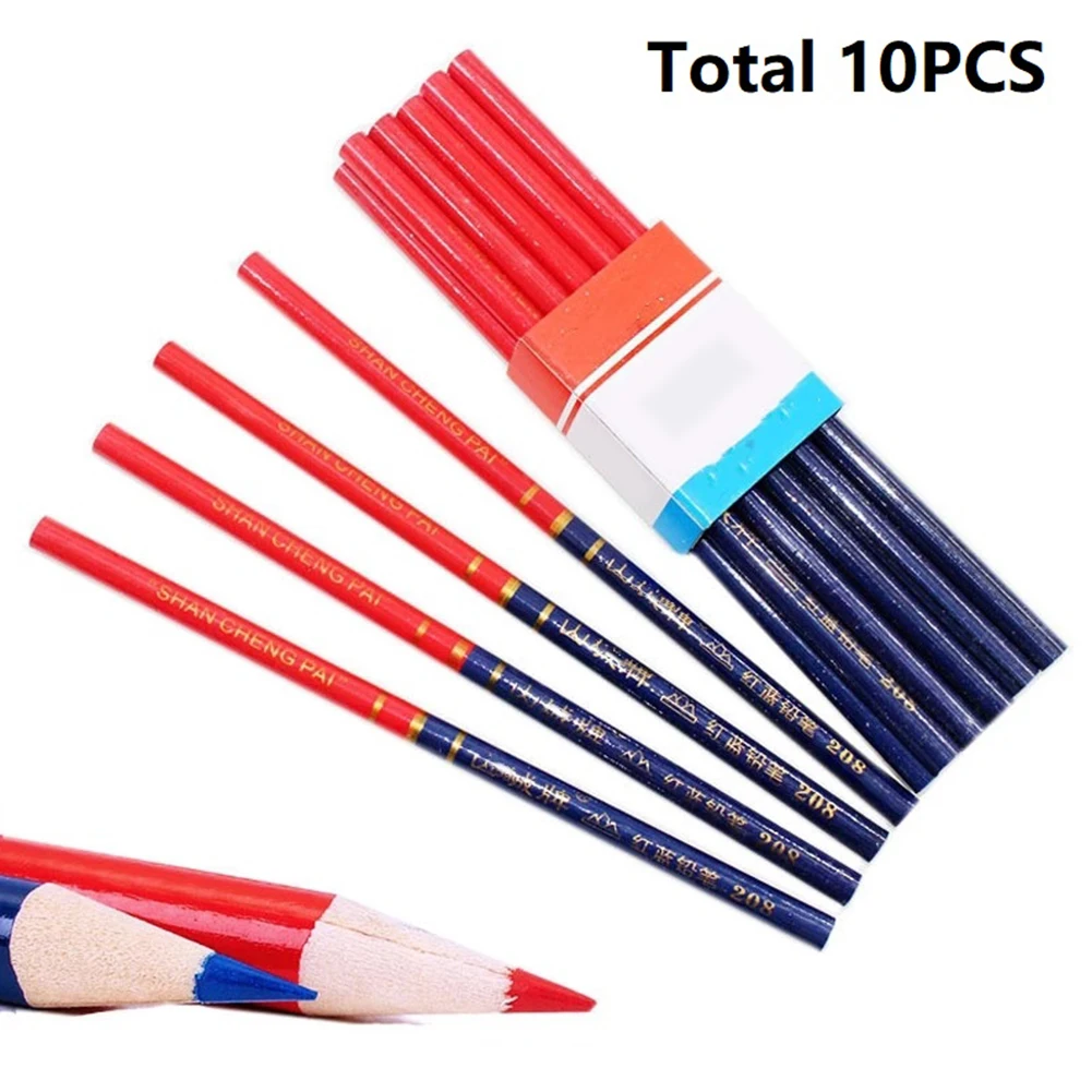 

10 шт. двухцветные карандаши с мягким свинцом, плотницкие специальные карандаши, карандаши для рисования, карандаши для столярных работ, руч...