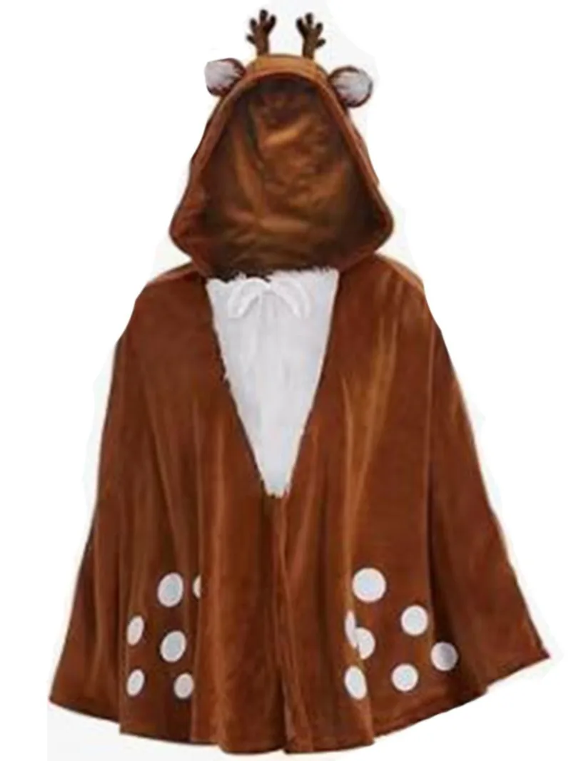 Рождественский женский костюм оленя Рождественская вечеринка снежный лось плащ