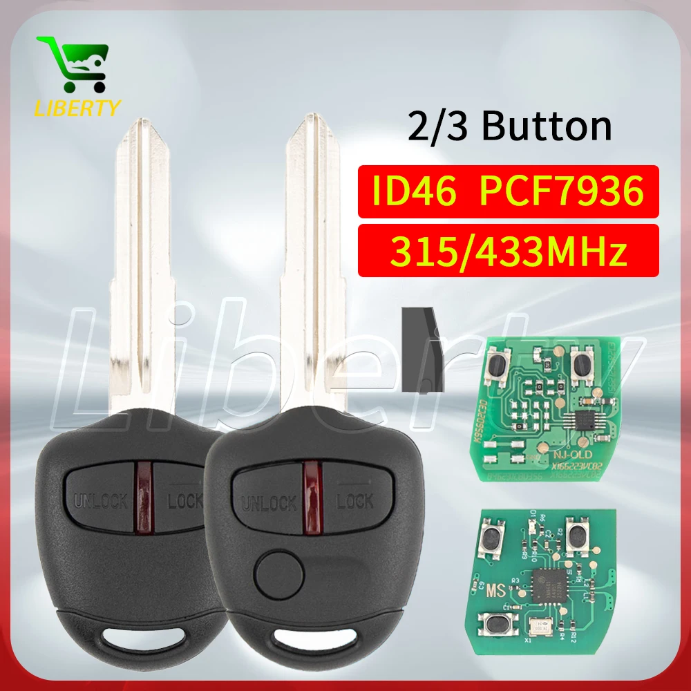 Фото Liberty 315 МГц/433 МГц ID46Chip прямой дистанционный ключ от машины для Mitsubishi Outlander ASX Lama Shogun Lancer Triton Pajero автомобильный ключ №1