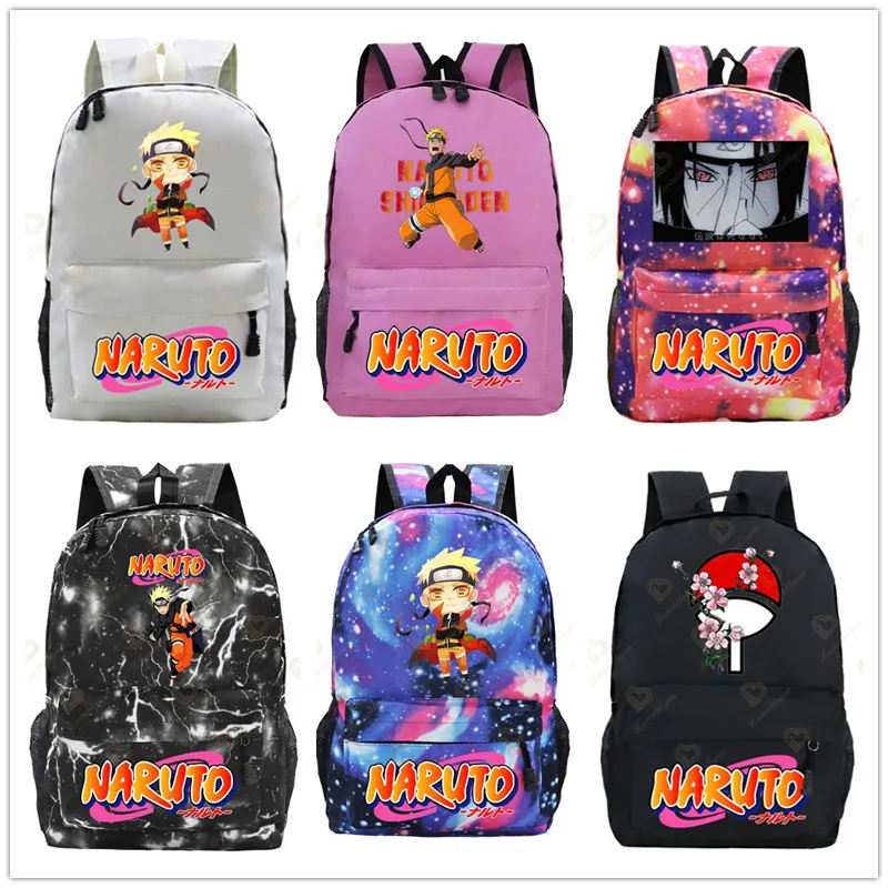 

Hot Anime Akatsuki Kakashi Backpack Student School Bags Boys Girls Bookbag Uzumaki Haruno Sakura Cosplay Travel Bag Knapsack