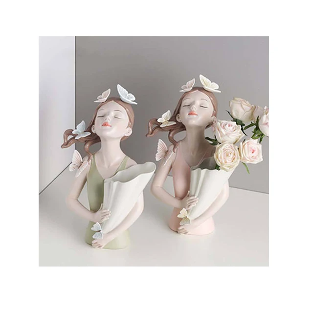 

Оптовая продажа, полимерный букет бабочек, статуя девушки, персонаж, скульптура, художественные украшения, украшение для дома, гостиной, стола