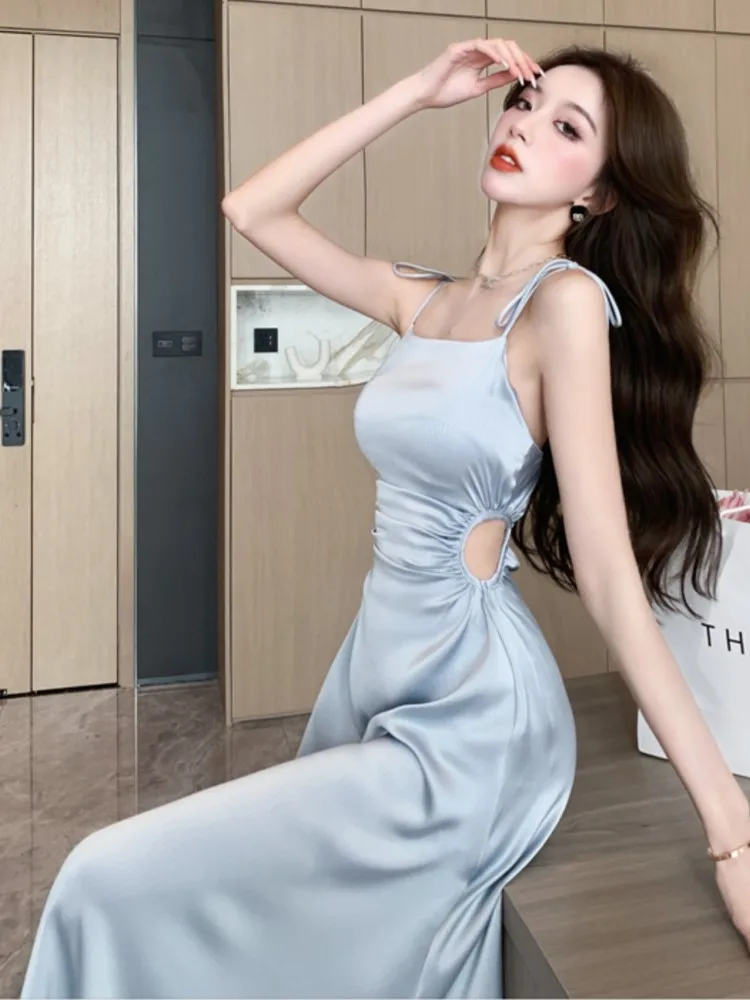 Летнее элегантное сексуальное платье без рукавов женское шикарное вечернее для