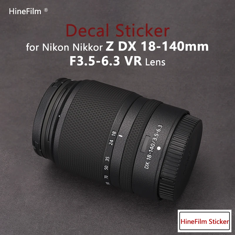 

Lens Sticker for Z DX 18-140F3.5-6.3 Lens Premium Decal Skin for Nikon Z DX 18-140mm f/3.5-6.3 VR Lens Protector Wrap Cover Film